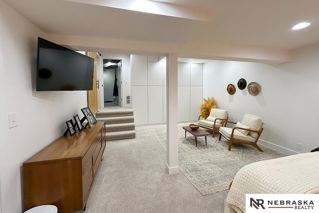 8506 Keystone Dr, Omaha, NE 68134 - bedroom with light carpet and recessed lighting