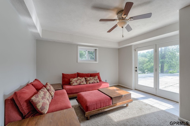 1524 Trumball Ter, Plattsmouth, NE 68048 - living area featuring light carpet and ceiling fan