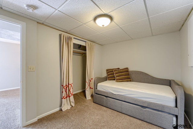 1524 Trumball Ter, Plattsmouth, NE 68048 - carpeted bedroom with a paneled ceiling and a closet