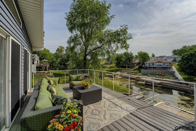 1524 Trumball Ter, Plattsmouth, NE 68048 - wooden deck with outdoor lounge area
