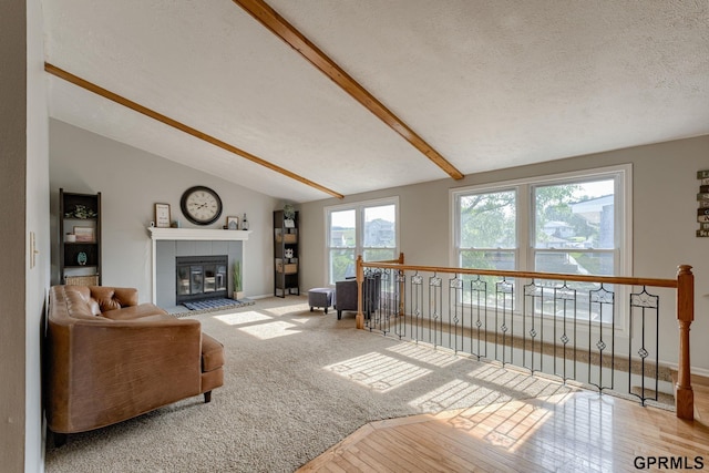 1524 Trumball Ter, Plattsmouth, NE 68048 - living room with hardwood / wood-style floors, a fireplace, and a textured ceiling