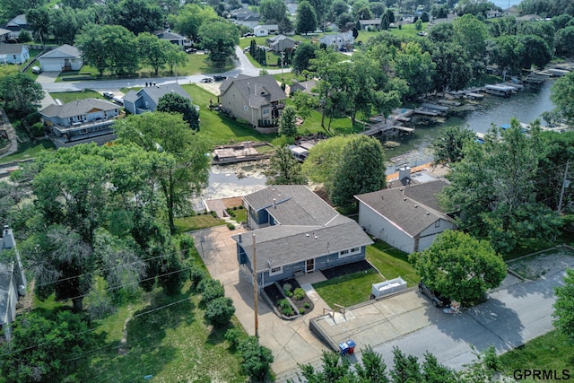 1524 Trumball Ter, Plattsmouth, NE 68048 - aerial view of property's location with nearby suburban area and a large body of water