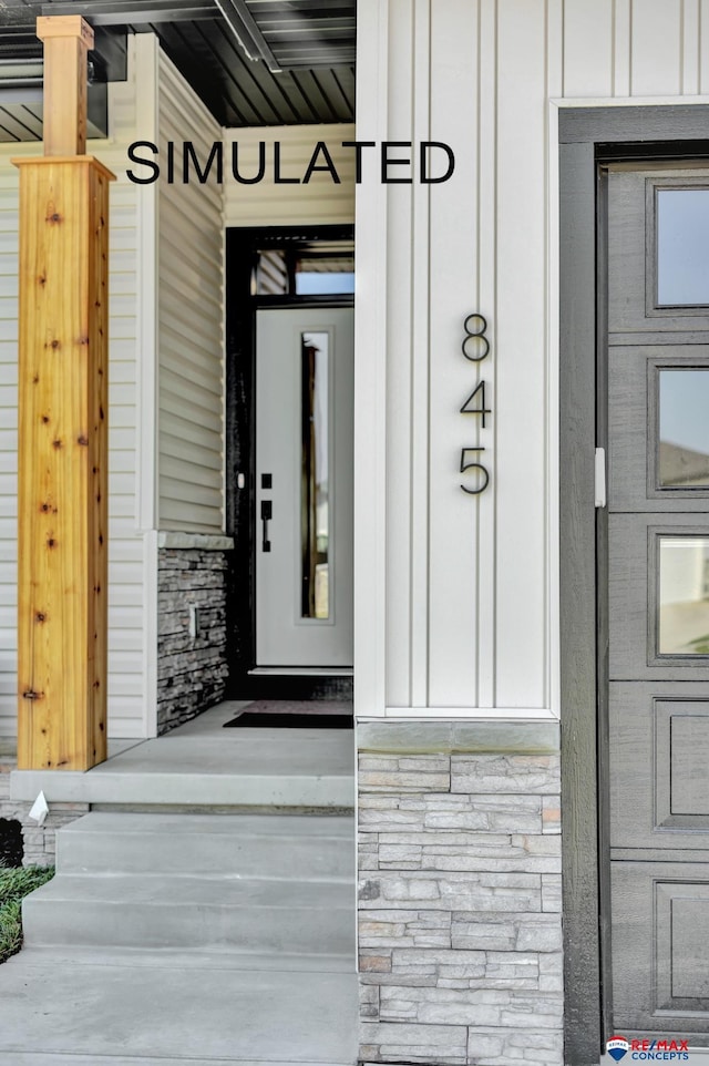527 N 108th St, Lincoln, NE 68527 - property entrance with stone siding