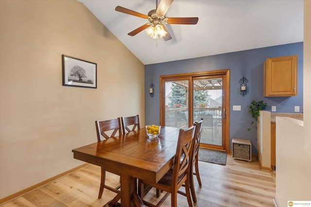 15748 Rosewood St, Omaha, NE 68136 - dining space featuring lofted ceiling, light wood finished floors, and ceiling fan