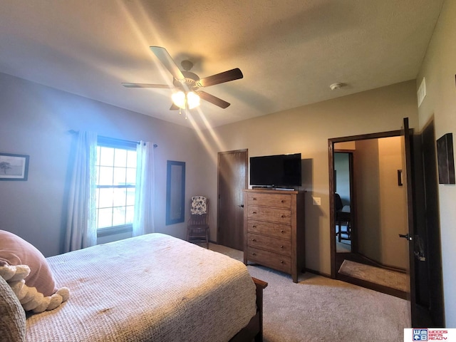 2364 N Columbia Ave, Seward, NE 68434 - bedroom with light carpet and a ceiling fan