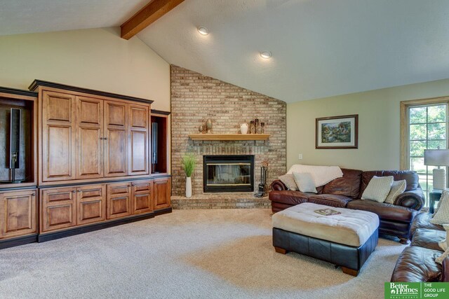 21900 Angus Rd, Gretna, NE 68028 - carpeted living room featuring a brick fireplace