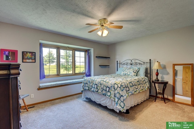 21900 Angus Rd, Gretna, NE 68028 - carpeted bedroom featuring a textured ceiling and a ceiling fan