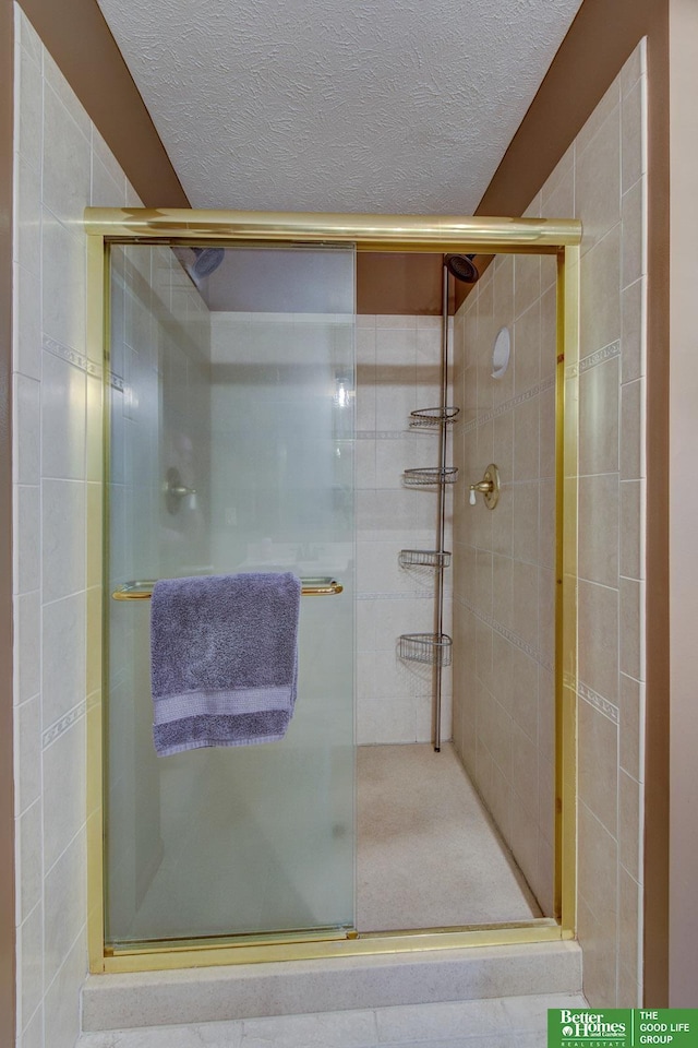 21900 Angus Rd, Gretna, NE 68028 - bathroom with a textured ceiling and a stall shower