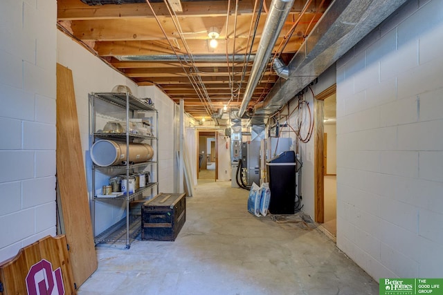 21900 Angus Rd, Gretna, NE 68028 - unfinished basement featuring concrete block wall