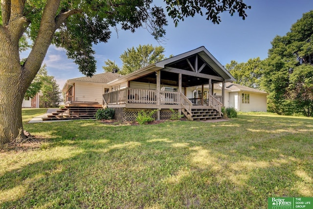 21900 Angus Rd, Gretna, NE 68028 - back of property featuring a lawn and a deck