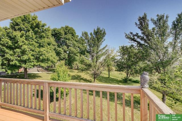21900 Angus Rd, Gretna, NE 68028 - wooden terrace featuring a yard and view of scattered trees