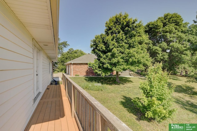 21900 Angus Rd, Gretna, NE 68028 - wooden deck featuring a lawn