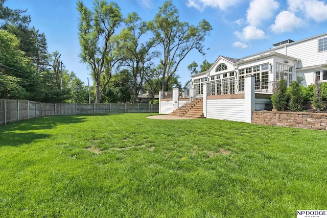 1705 N 102nd St, Omaha, NE 68114 - fenced backyard featuring stairway and a deck