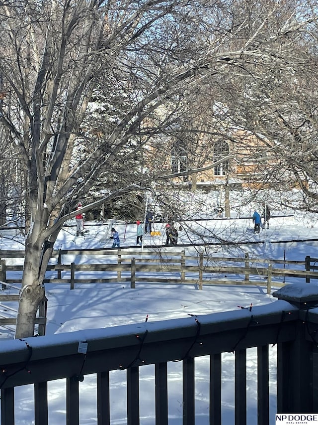 1705 N 102nd St, Omaha, NE 68114 - yard covered in snow featuring a balcony