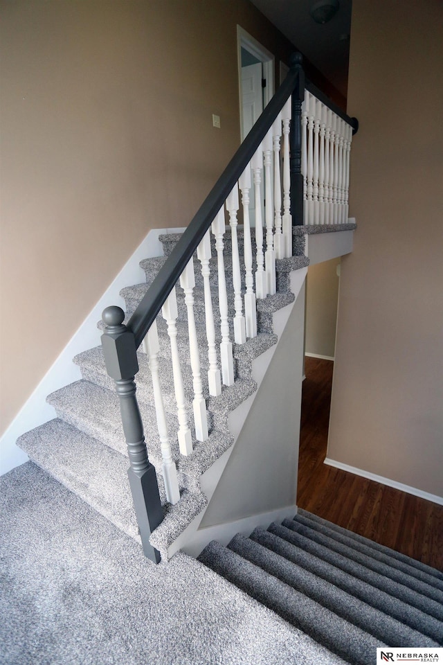 11915 S 53rd St, Papillion, NE 68133 - stairway with wood finished floors and baseboards