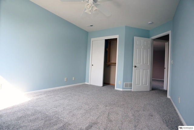 11915 S 53rd St, Papillion, NE 68133 - unfurnished bedroom featuring carpet, a closet, and ceiling fan