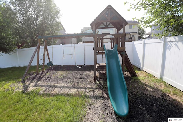 11915 S 53rd St, Papillion, NE 68133 - view of jungle gym featuring a fenced backyard