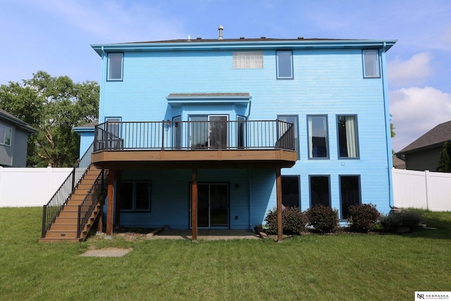 11915 S 53rd St, Papillion, NE 68133 - back of property featuring a deck and stairs