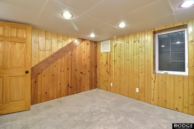 405 W 20th St, Fremont, NE 68025 - finished basement with carpet, wooden walls, and recessed lighting