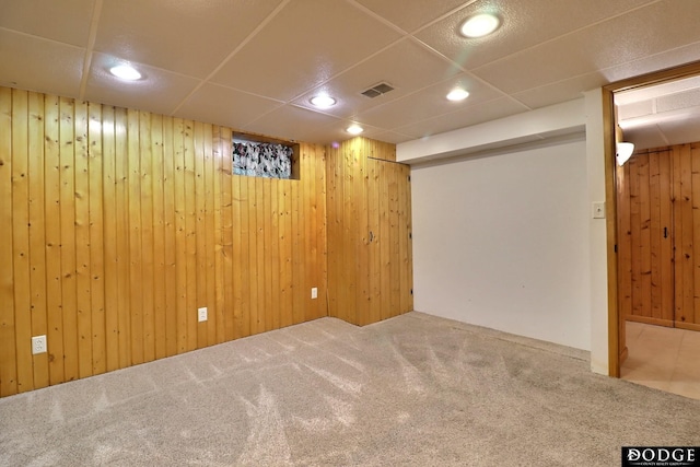 405 W 20th St, Fremont, NE 68025 - finished basement with carpet, wood walls, and recessed lighting