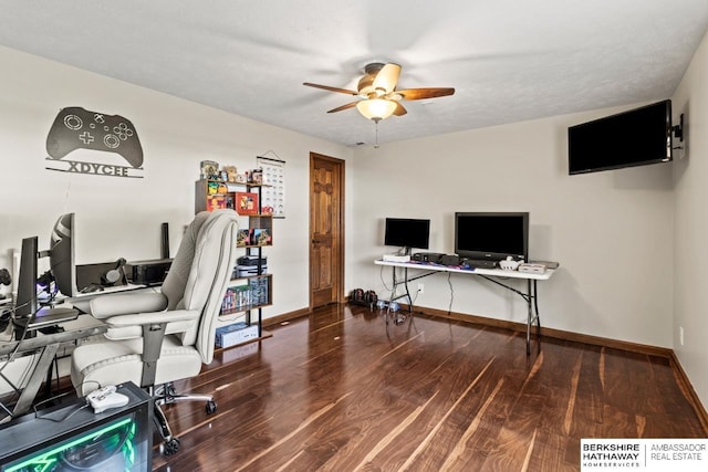 8917 N 157th St, Bennington, NE 68007 - office with ceiling fan and wood finished floors