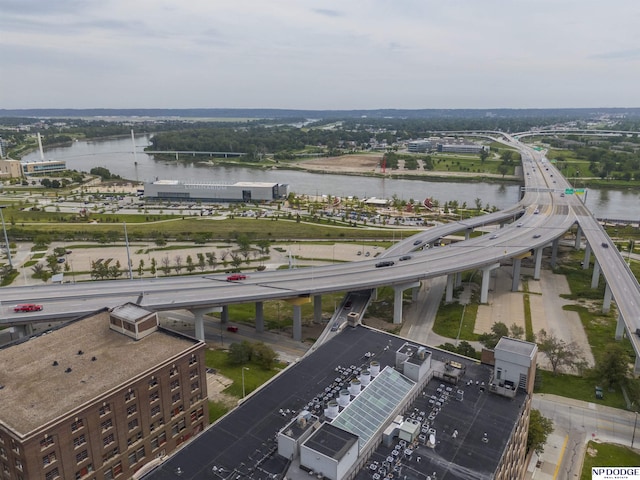 105 S 9th St Unit 308, Omaha, NE 68102 - aerial view of a main thoroughfare and a nearby body of water