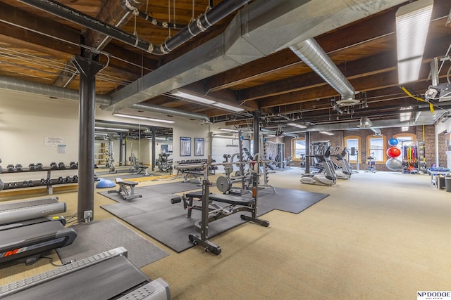105 S 9th St Unit 308, Omaha, NE 68102 - gym with carpet