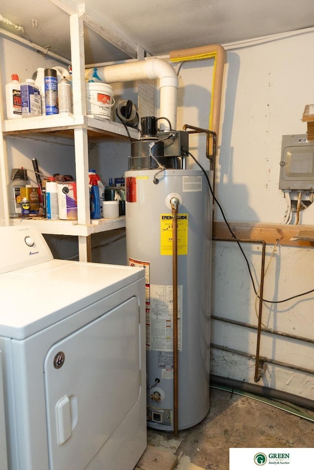 503 E 12th St, York, NE 68467 - utility room featuring washer / clothes dryer and gas water heater