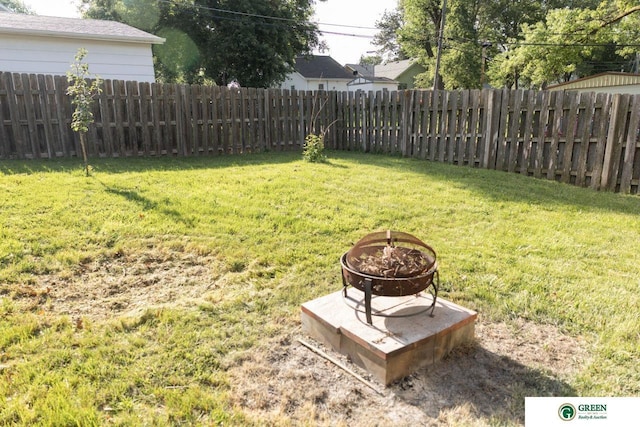 503 E 12th St, York, NE 68467 - fenced backyard featuring a fire pit