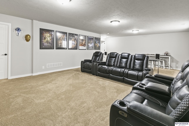 5003 N 180th Ave, Elkhorn, NE 68022 - carpeted home theater room with baseboards and a textured ceiling