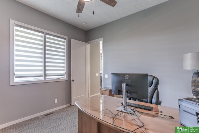 20761 Shirley St, Omaha, NE 68022 - carpeted office space featuring ceiling fan and baseboards