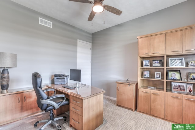 20761 Shirley St, Omaha, NE 68022 - home office with a ceiling fan and baseboards