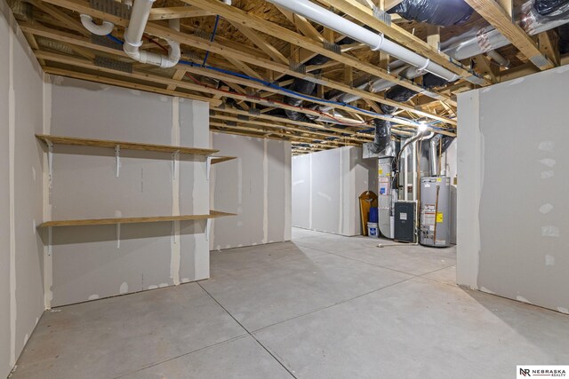 7530 Augustine Ave, Lincoln, NE 68516 - unfinished below grade area featuring gas water heater and heating unit