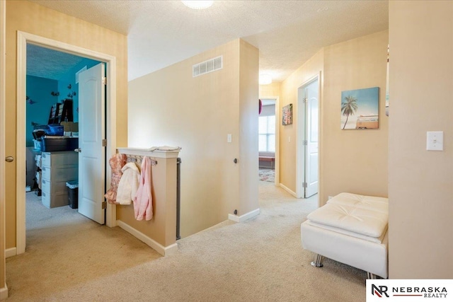 16228 Virginia St, Omaha, NE 68136 - hallway with carpet flooring and a textured ceiling