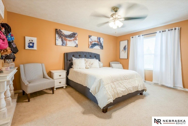 16228 Virginia St, Omaha, NE 68136 - bedroom with light colored carpet and ceiling fan