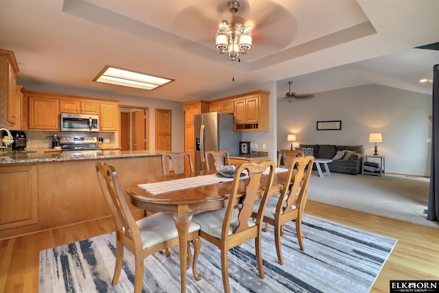 19523 Binney Cir, Elkhorn, NE 68022 - dining space with a ceiling fan and light wood finished floors