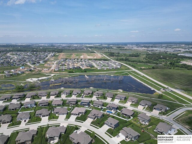 10309 S 102nd St, Papillion, NE 68046 - aerial perspective of suburban area featuring a large body of water
