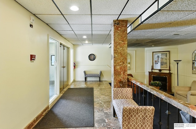12727 W Dodge Rd Unit 124C, Omaha, NE 68154 - hallway featuring a drop ceiling and recessed lighting