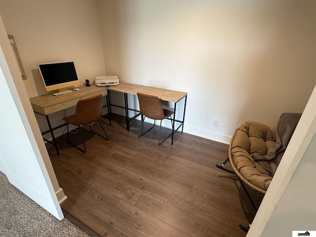 2308 Alexandra Rd, Papillion, NE 68133 - office area with dark wood finished floors and baseboards