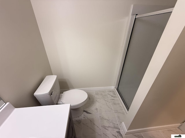 2308 Alexandra Rd, Papillion, NE 68133 - bathroom with marble finish floors, a stall shower, and vanity