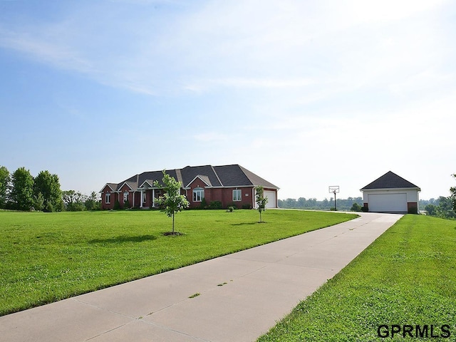 1526 Provencal Cir, Yutan, NE 68073 - view of front of home with a front yard, a garage, and driveway