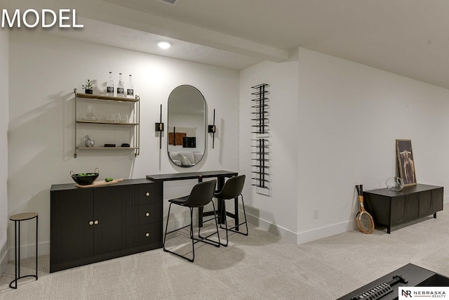 12386 Fenwick St, Papillion, NE 68046 - bar area with light colored carpet and baseboards