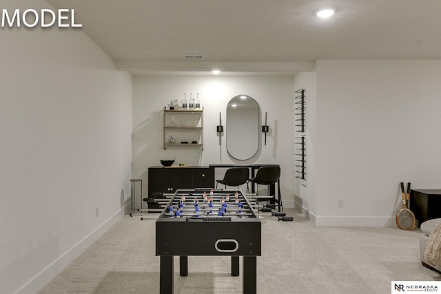 12386 Fenwick St, Papillion, NE 68046 - game room with carpet flooring and recessed lighting