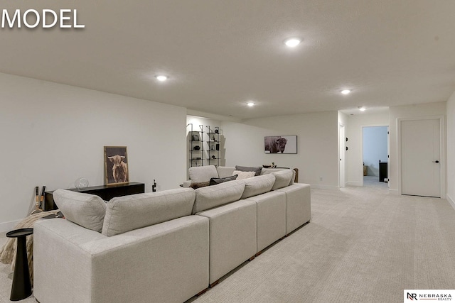 12386 Fenwick St, Papillion, NE 68046 - living room featuring recessed lighting and light carpet