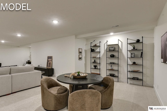 12386 Fenwick St, Papillion, NE 68046 - dining area featuring recessed lighting and light carpet