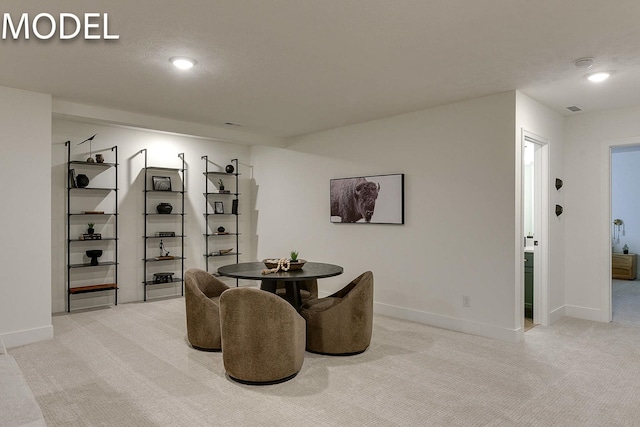 12386 Fenwick St, Papillion, NE 68046 - dining space featuring light colored carpet and recessed lighting
