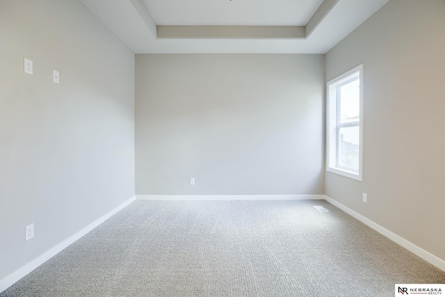 12206 S 113th St, Papillion, NE 68046 - carpeted empty room with baseboards and a tray ceiling