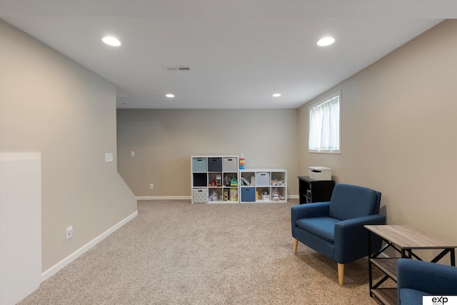 16454 Drexel St, Omaha, NE 68135 - sitting room featuring carpet flooring and recessed lighting