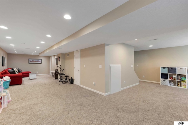 16454 Drexel St, Omaha, NE 68135 - game room featuring carpet flooring and recessed lighting