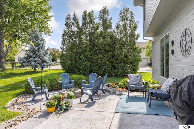 16454 Drexel St, Omaha, NE 68135 - view of patio / terrace with an outdoor fire pit and area for grilling